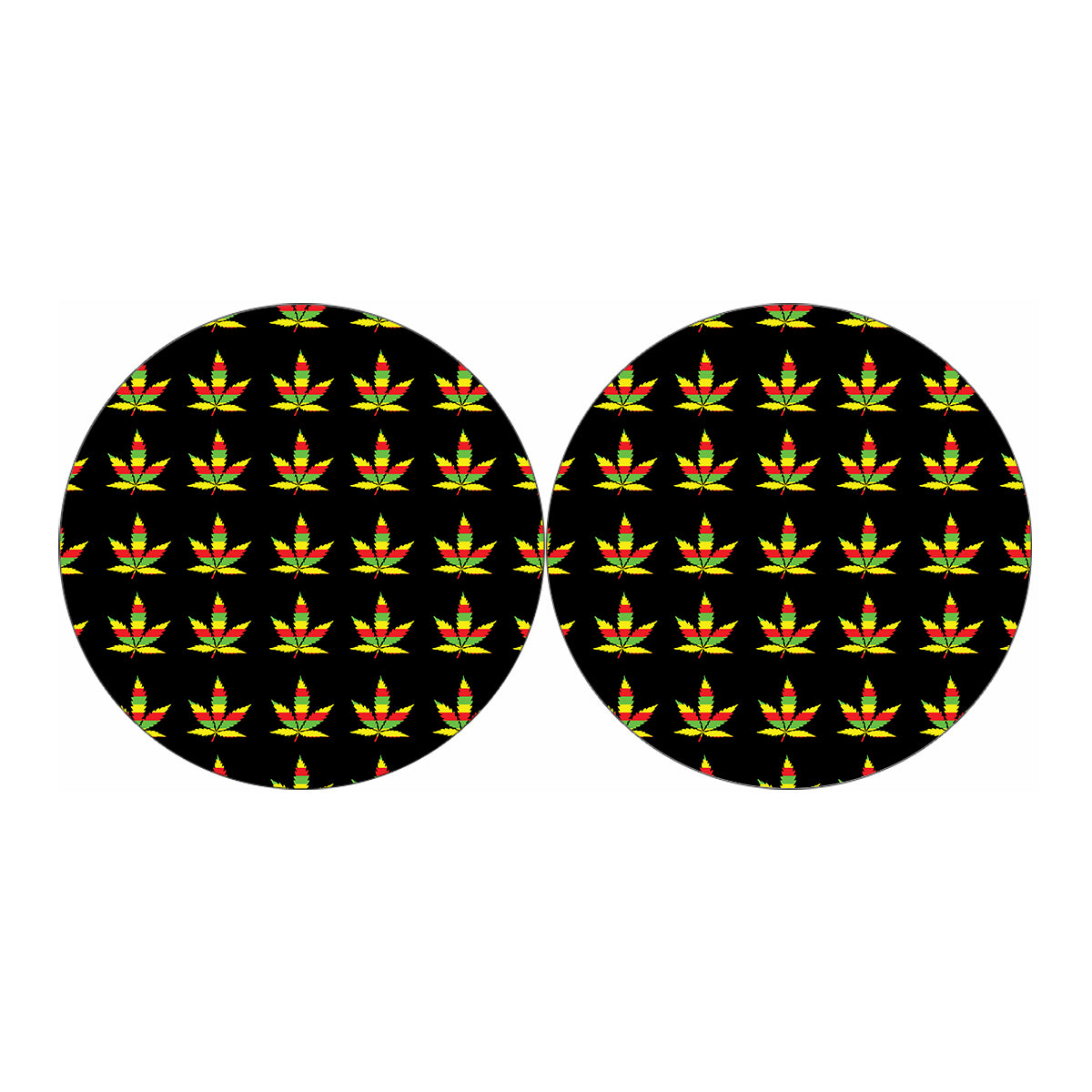 Rasta Flag Pattern Print Car Coasters