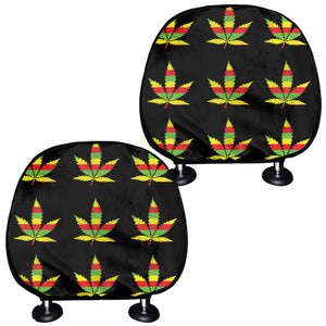 Rasta Flag Pattern Print Car Headrest Covers