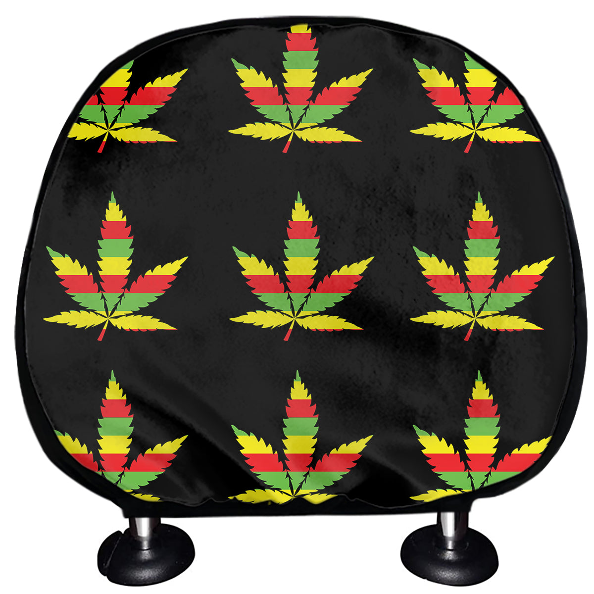 Rasta Flag Pattern Print Car Headrest Covers