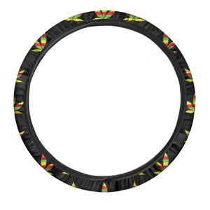 Rasta Flag Pattern Print Car Steering Wheel Cover