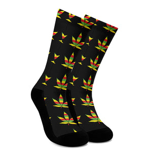 Rasta Flag Pattern Print Crew Socks