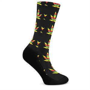 Rasta Flag Pattern Print Crew Socks