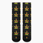 Rasta Flag Pattern Print Crew Socks