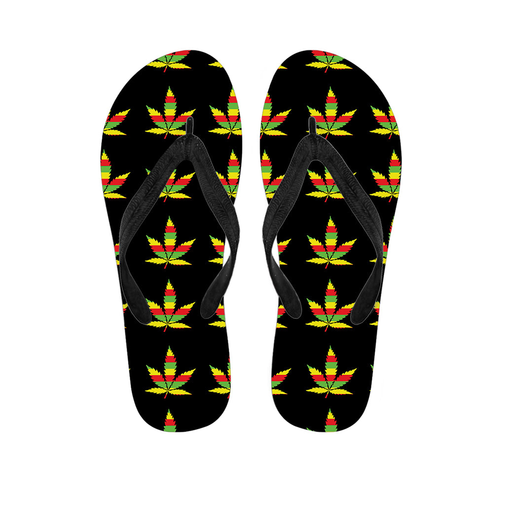 Rasta Flag Pattern Print Flip Flops