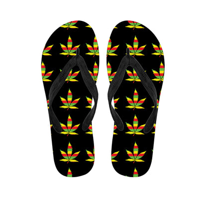 Rasta Flag Pattern Print Flip Flops