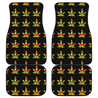 Rasta Flag Pattern Print Front and Back Car Floor Mats