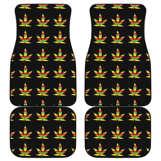 Rasta Flag Pattern Print Front and Back Car Floor Mats