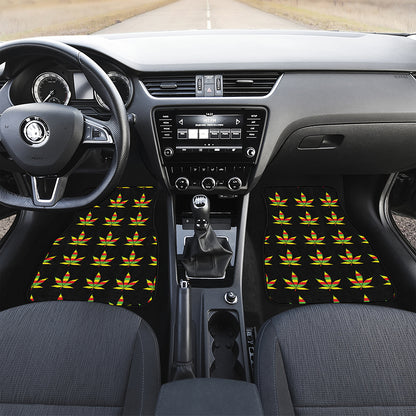 Rasta Flag Pattern Print Front and Back Car Floor Mats