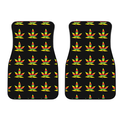 Rasta Flag Pattern Print Front Car Floor Mats
