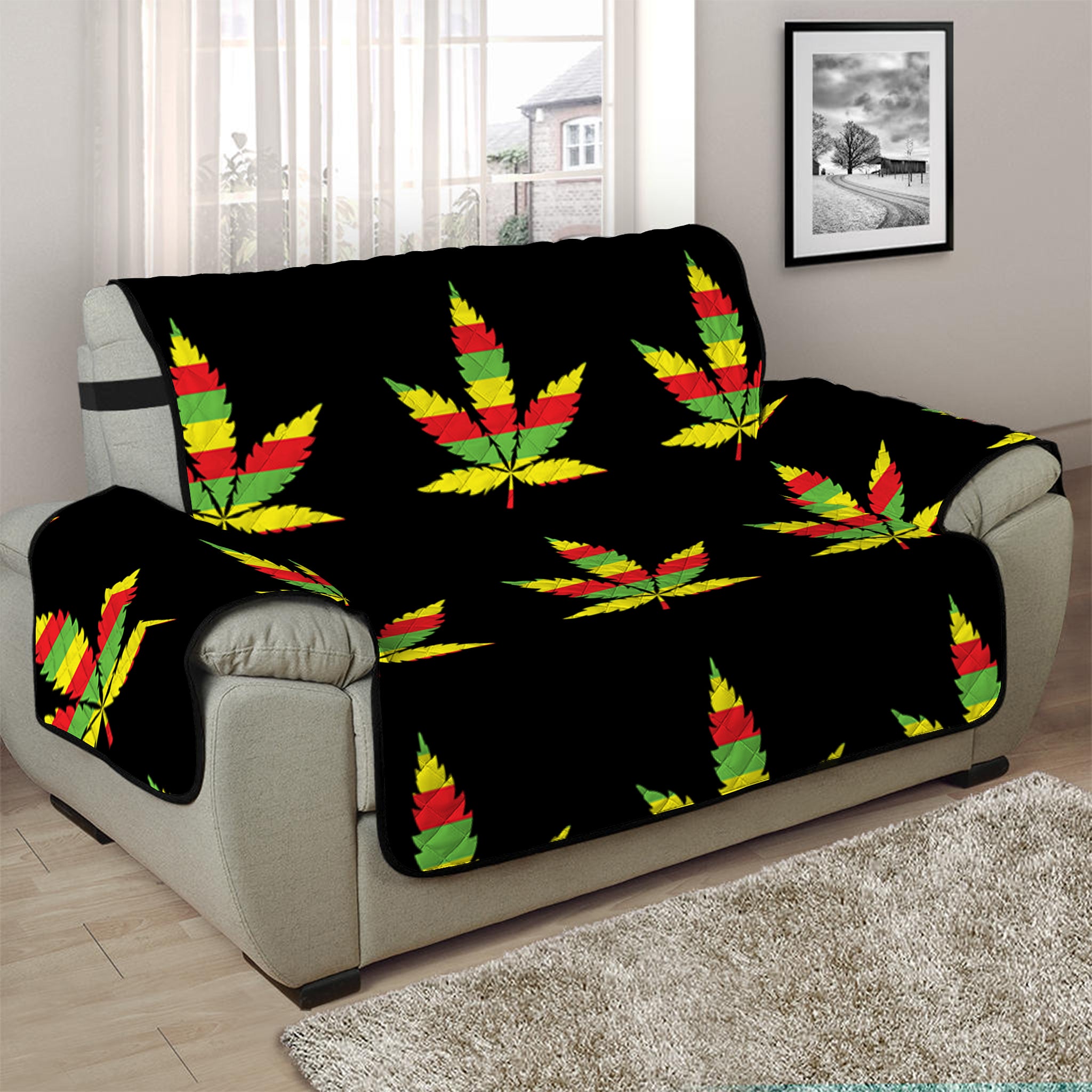 Rasta Flag Pattern Print Half Sofa Protector