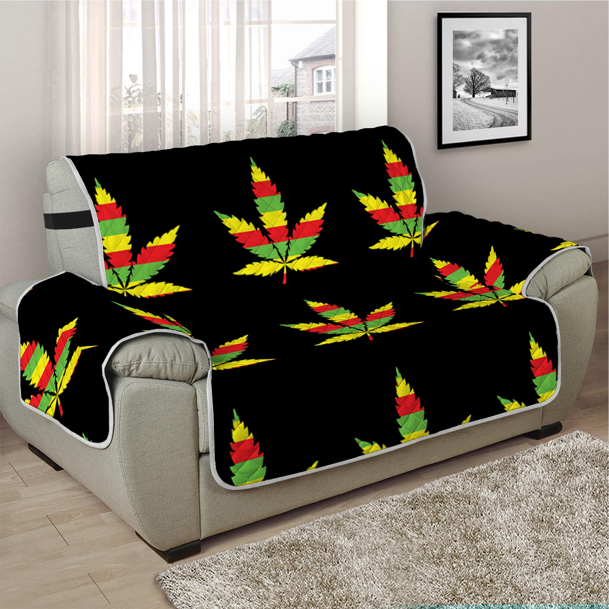 Rasta Flag Pattern Print Half Sofa Protector