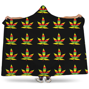 Rasta Flag Pattern Print Hooded Blanket