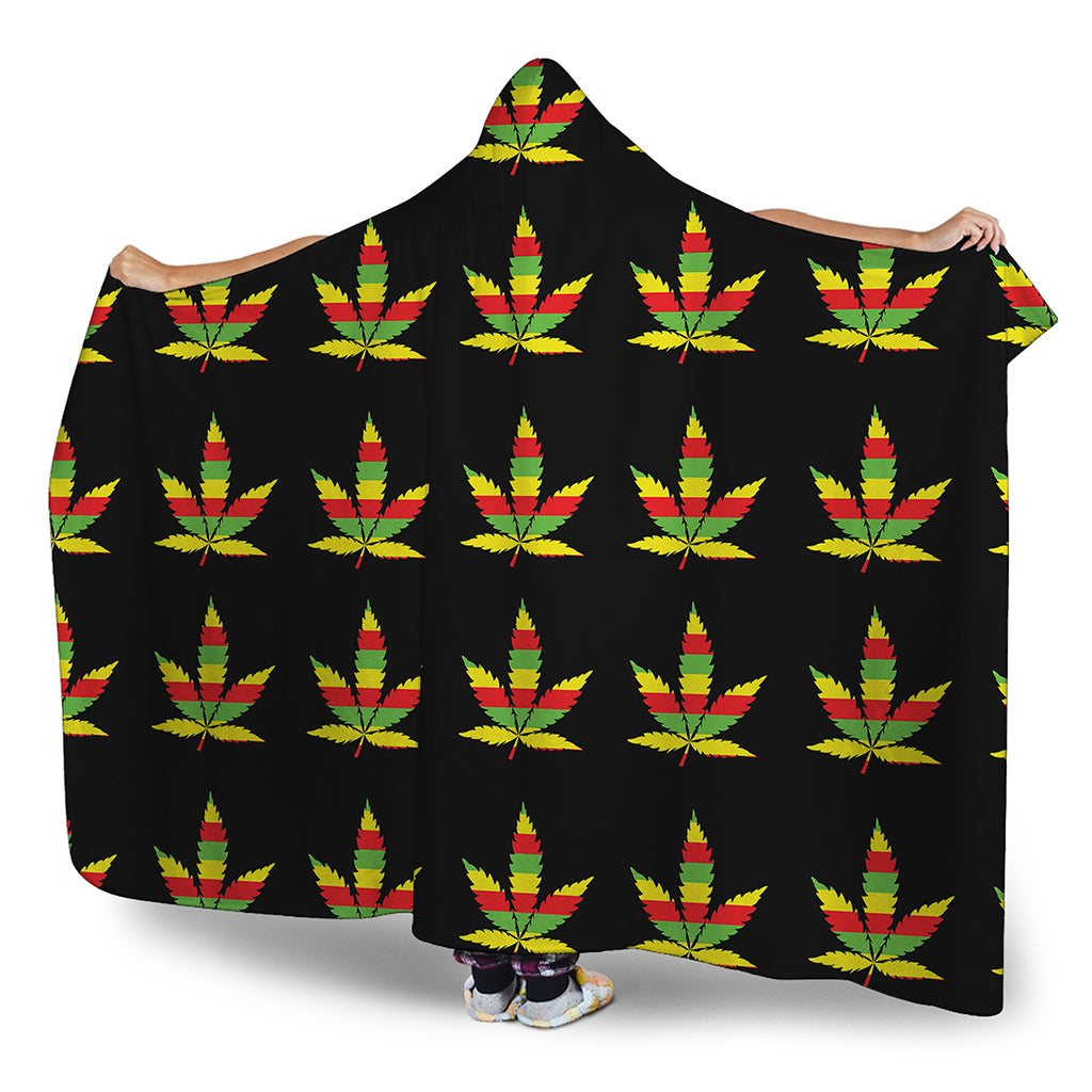 Rasta Flag Pattern Print Hooded Blanket