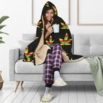 Rasta Flag Pattern Print Hooded Blanket