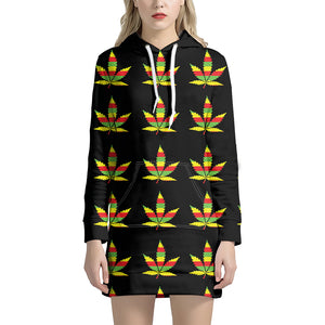 Rasta Flag Pattern Print Hoodie Dress