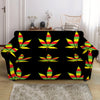 Rasta Flag Pattern Print Loveseat Slipcover