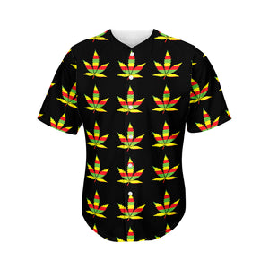 Rasta Flag Pattern Print Men's Baseball Jersey