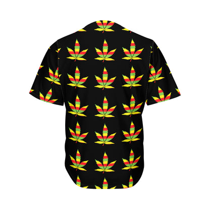 Rasta Flag Pattern Print Men's Baseball Jersey