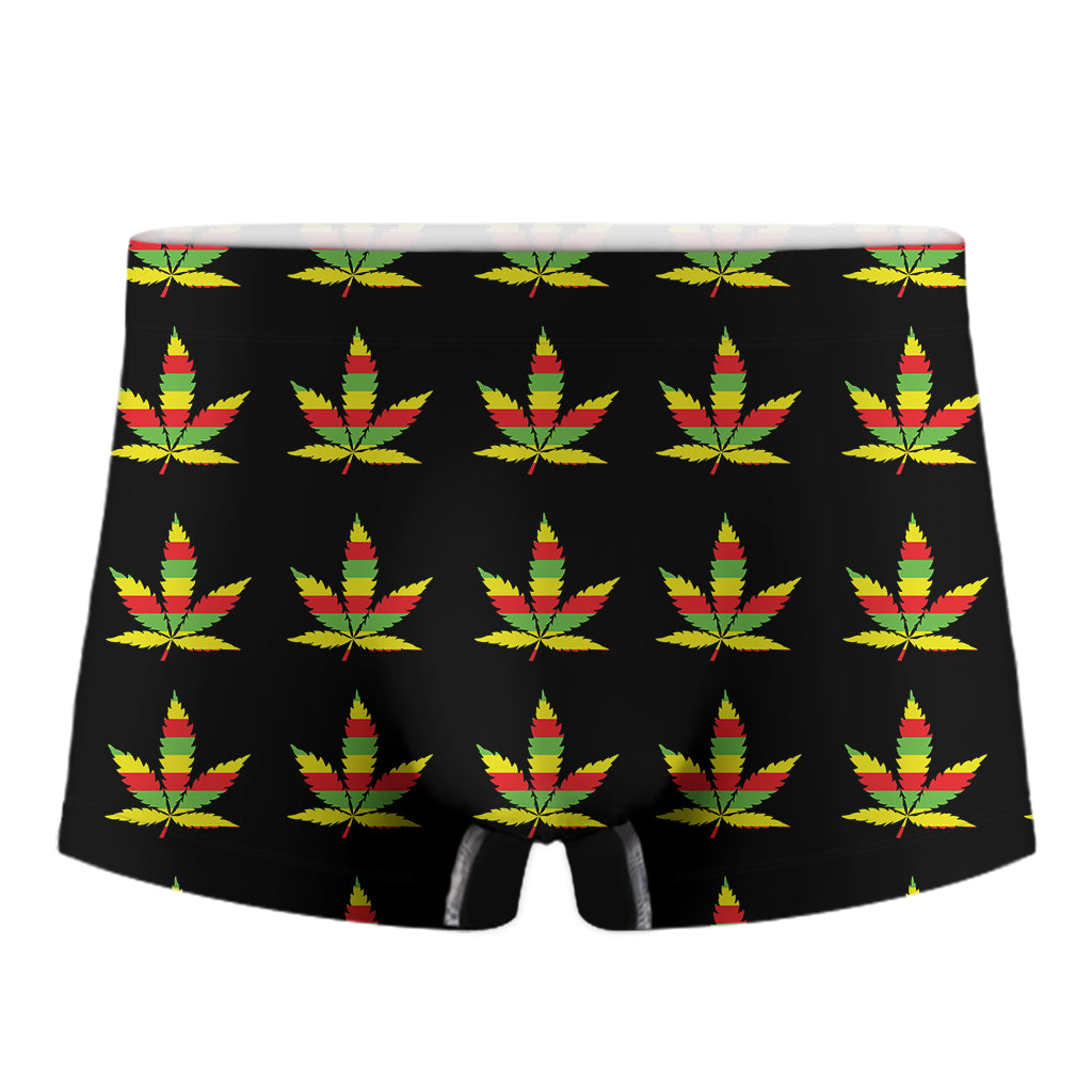 Rasta Flag Pattern Print Men's Boxer Briefs