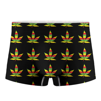 Rasta Flag Pattern Print Men's Boxer Briefs