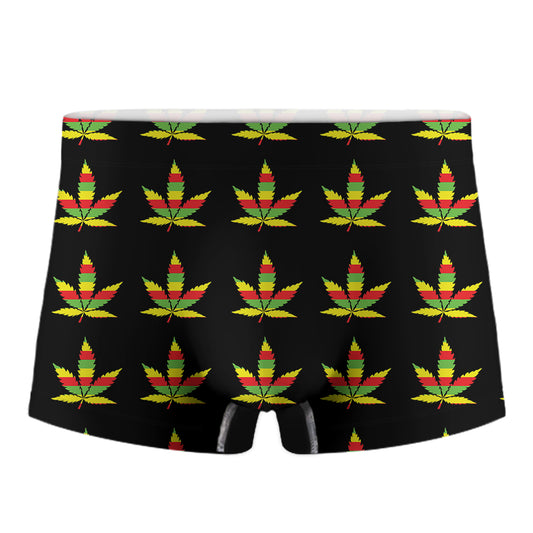 Rasta Flag Pattern Print Men's Boxer Briefs