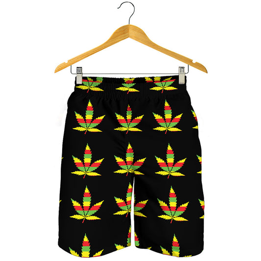 Rasta Flag Pattern Print Men's Shorts