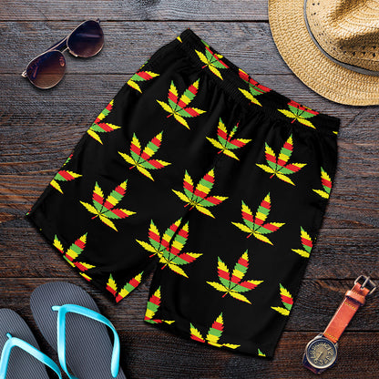 Rasta Flag Pattern Print Men's Shorts