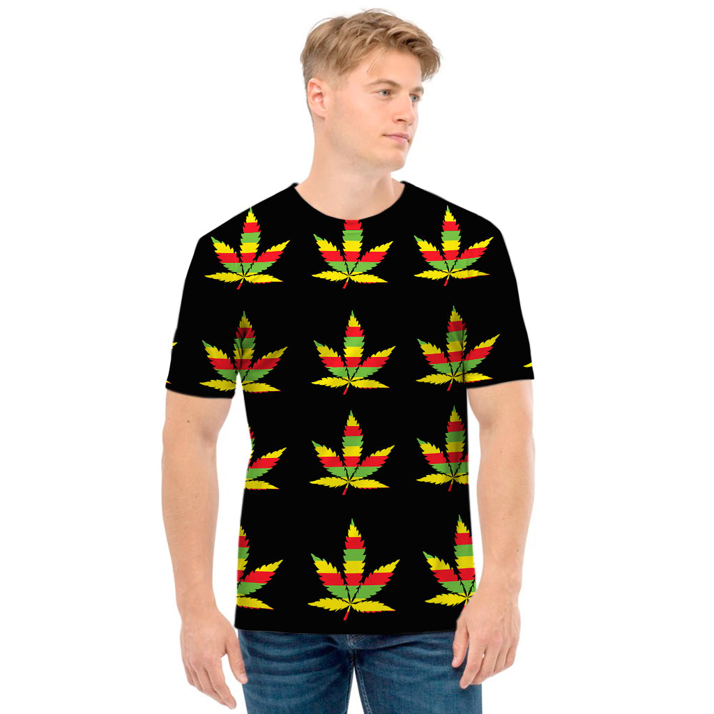 Rasta Flag Pattern Print Men's T-Shirt