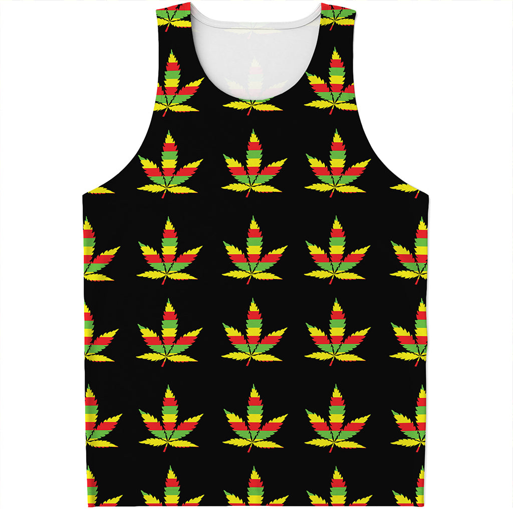 Rasta Flag Pattern Print Men's Tank Top