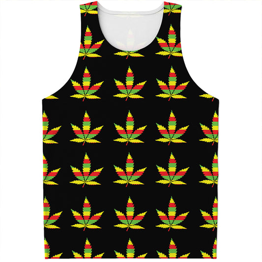 Rasta Flag Pattern Print Men's Tank Top