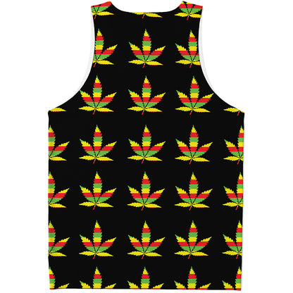 Rasta Flag Pattern Print Men's Tank Top