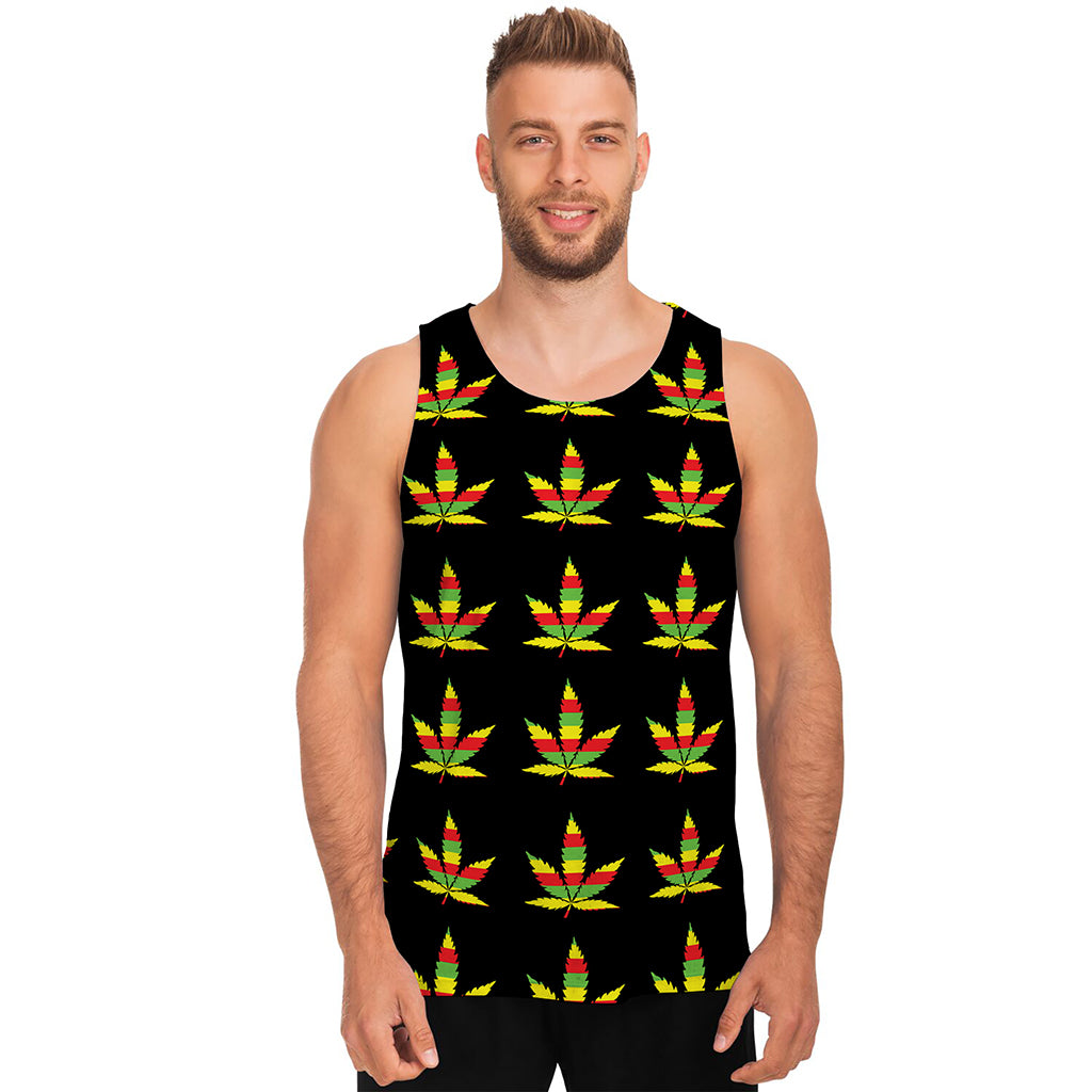 Rasta Flag Pattern Print Men's Tank Top