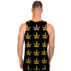 Rasta Flag Pattern Print Men's Tank Top