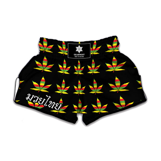 Rasta Flag Pattern Print Muay Thai Boxing Shorts
