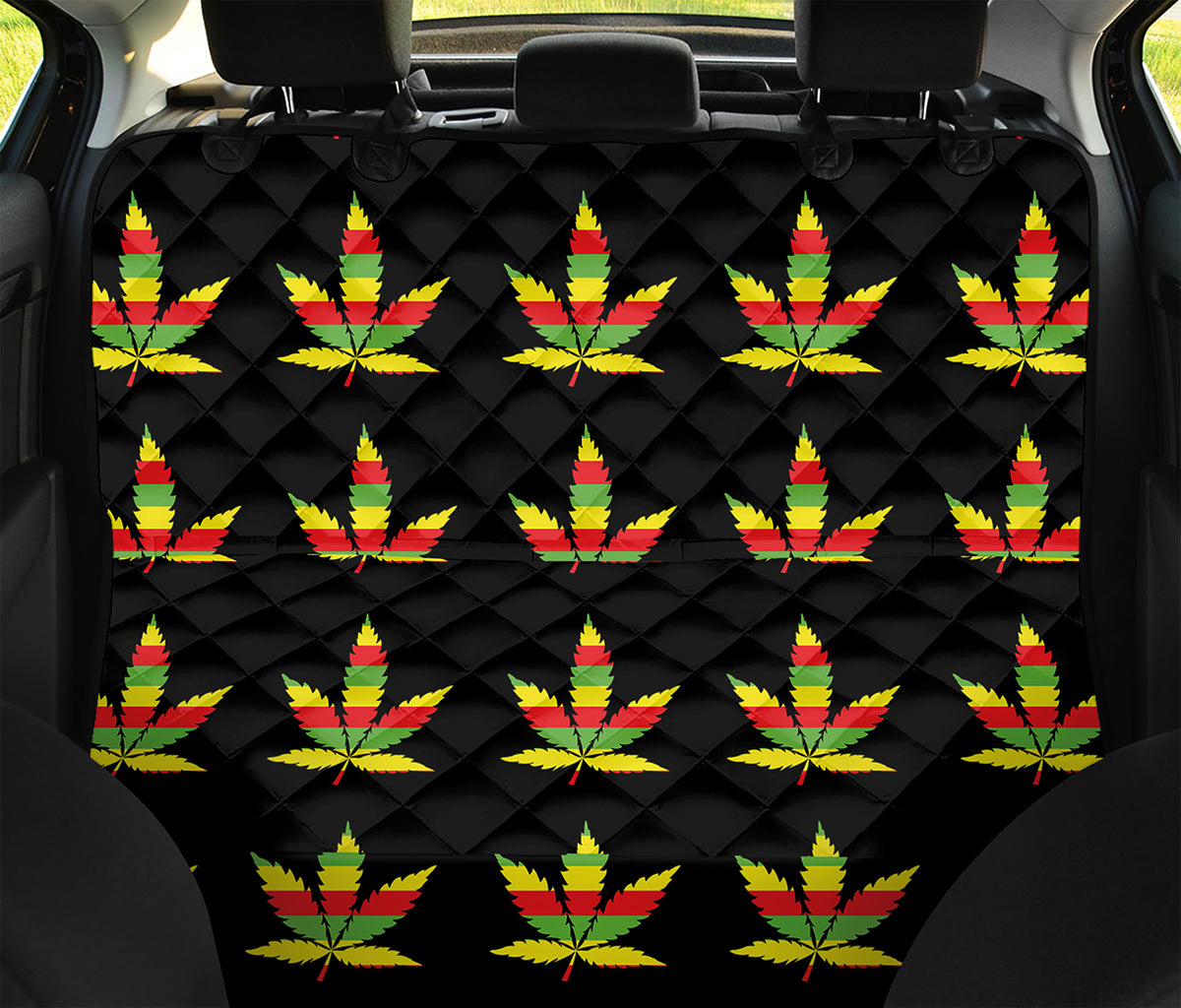 Rasta Flag Pattern Print Pet Car Back Seat Cover