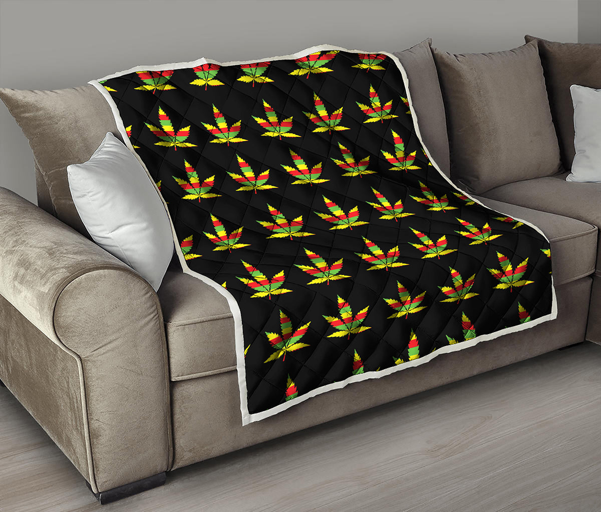 Rasta Flag Pattern Print Quilt