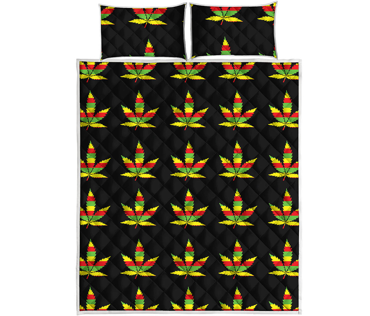 Rasta Flag Pattern Print Quilt Bed Set