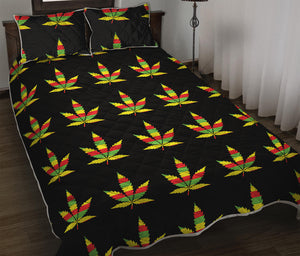 Rasta Flag Pattern Print Quilt Bed Set