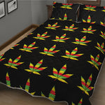 Rasta Flag Pattern Print Quilt Bed Set