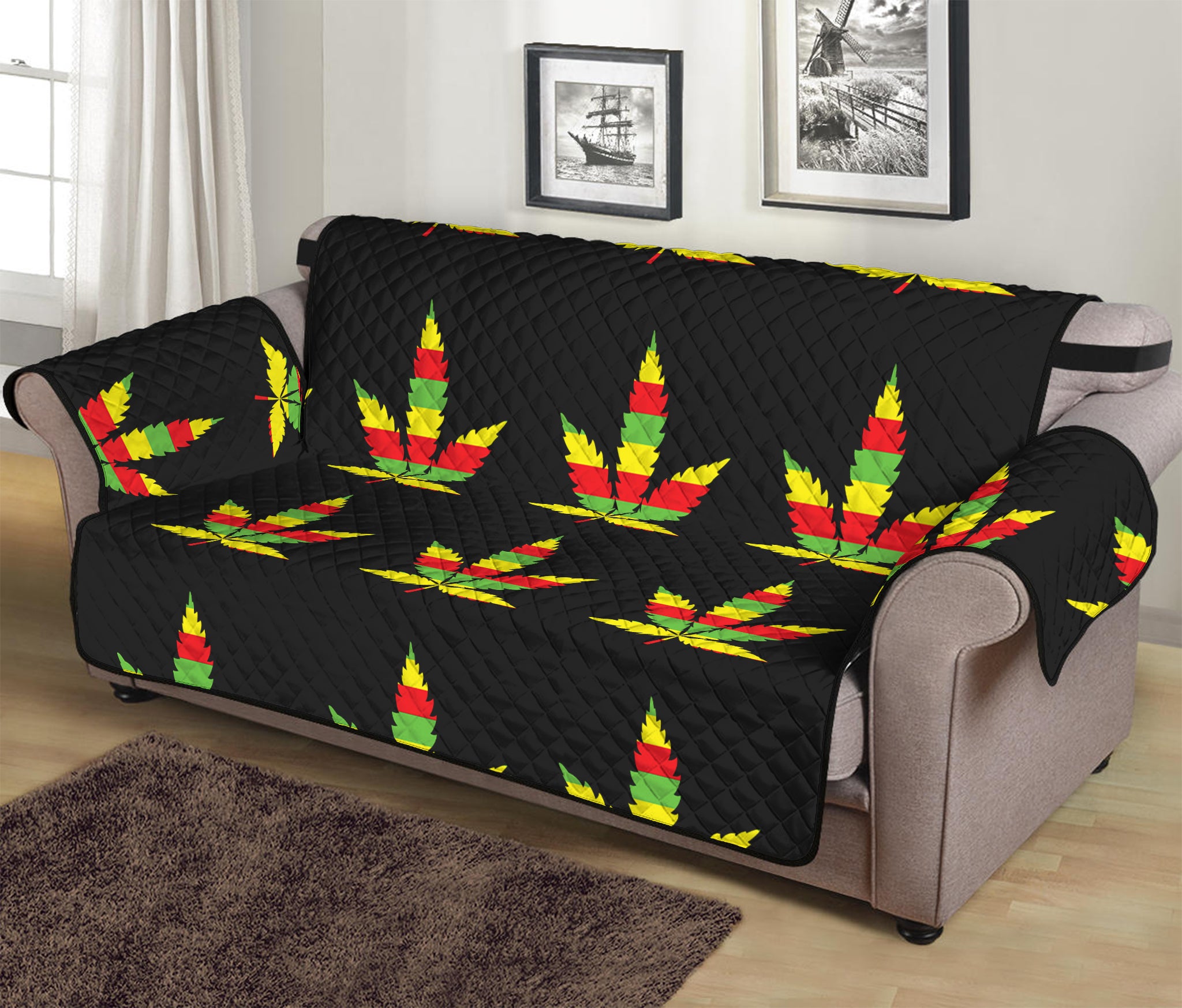 Rasta Flag Pattern Print Sofa Protector