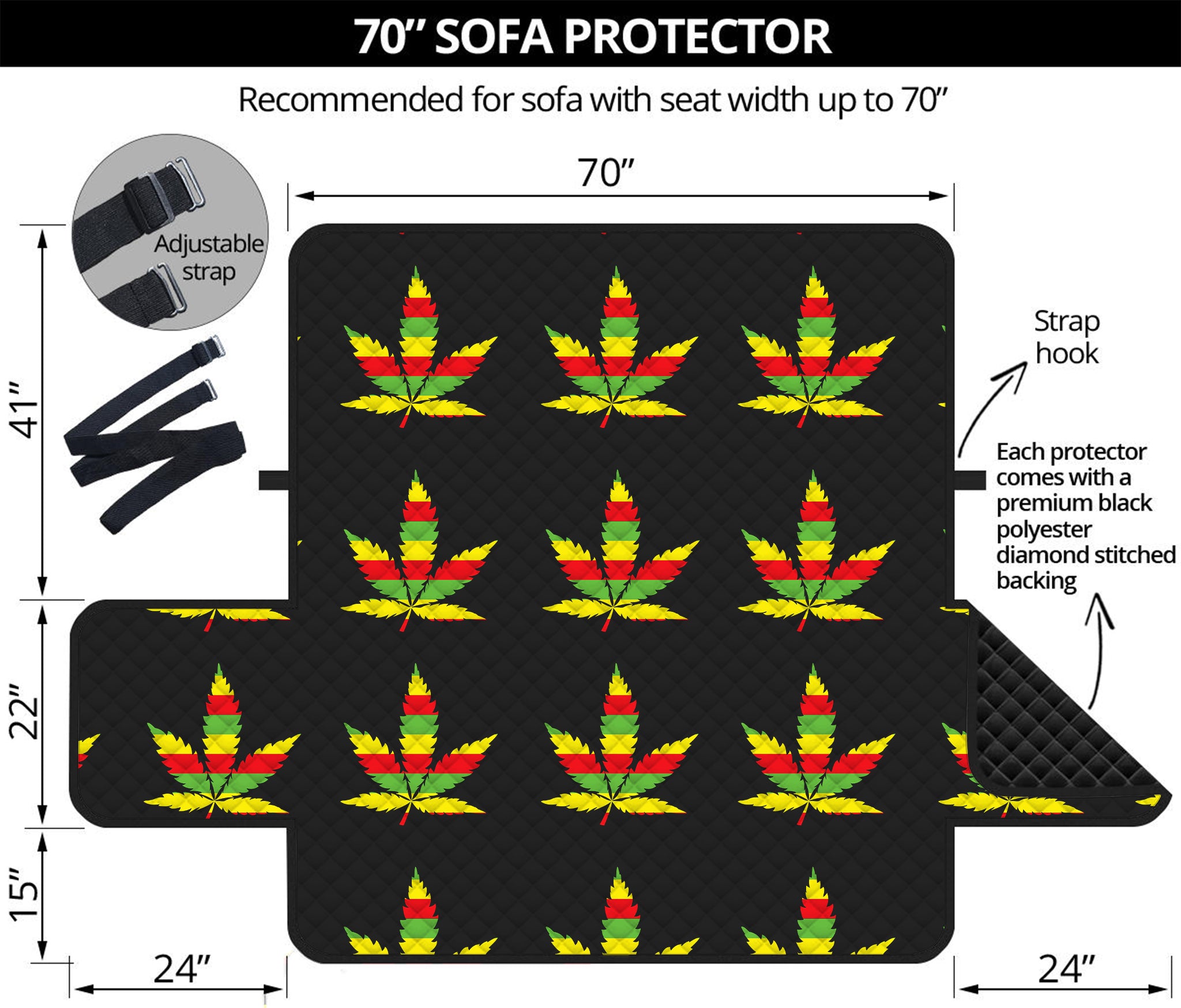 Rasta Flag Pattern Print Sofa Protector