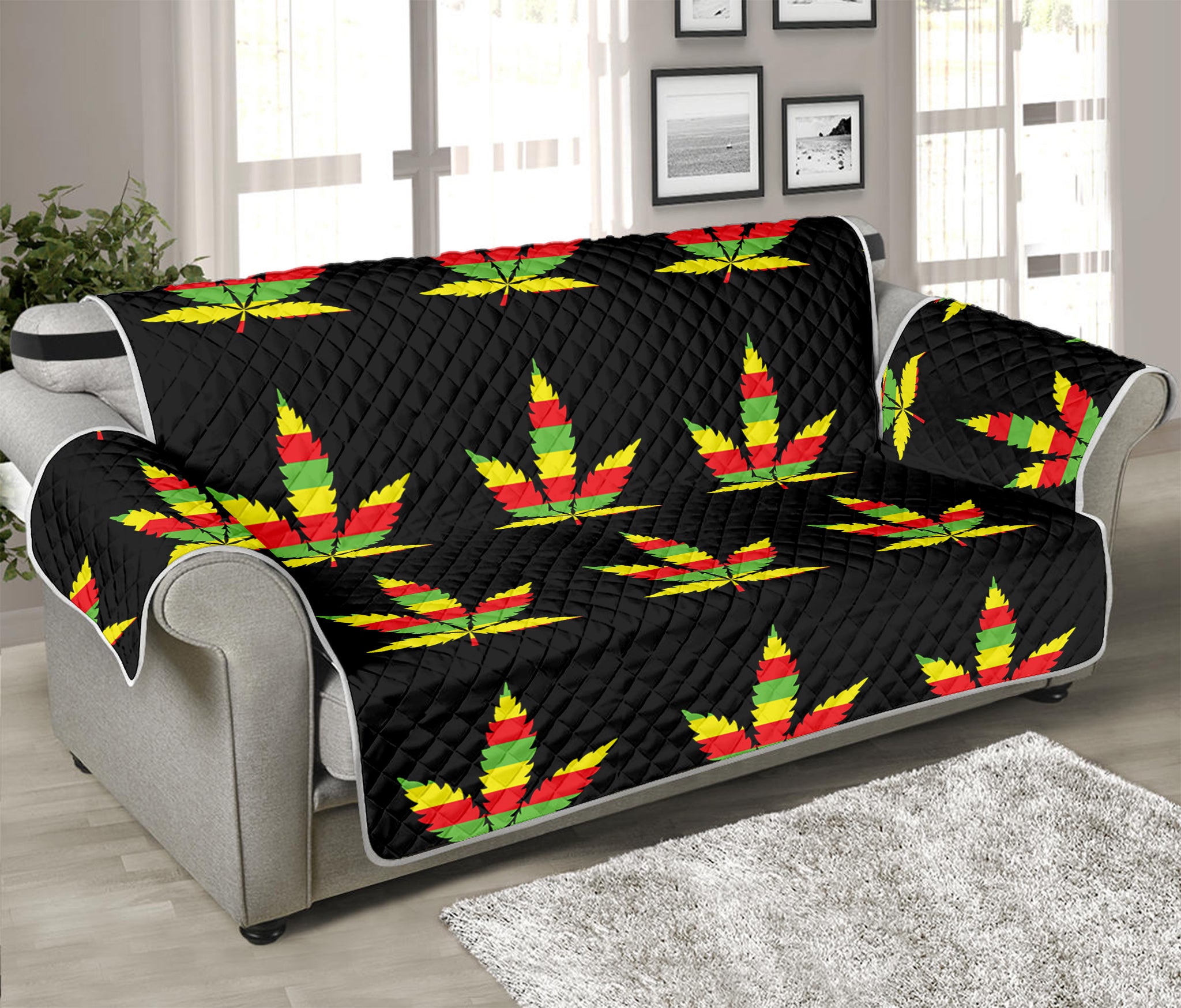 Rasta Flag Pattern Print Sofa Protector