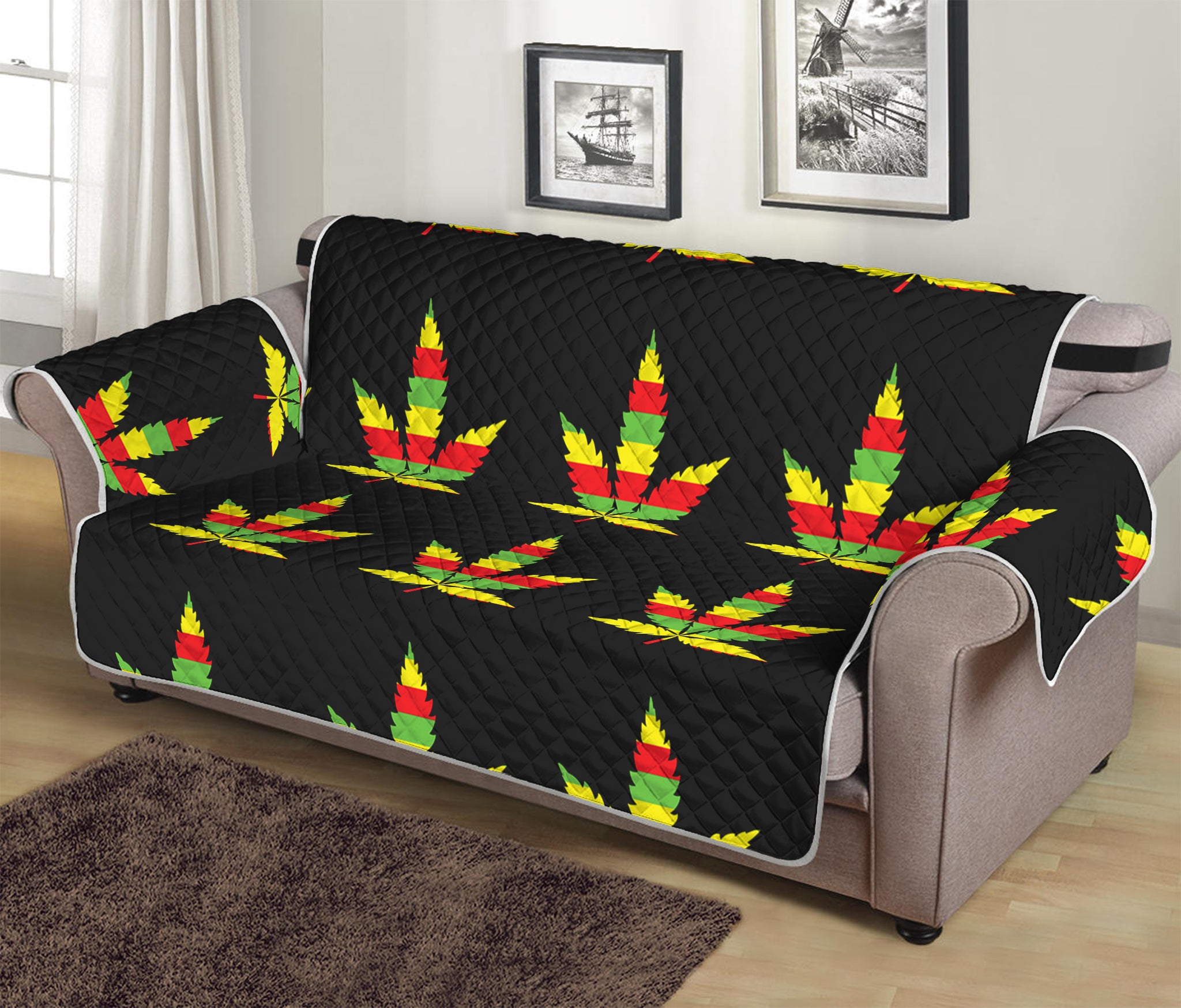 Rasta Flag Pattern Print Sofa Protector