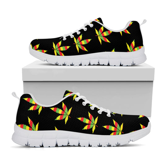 Rasta Flag Pattern Print White Sneakers