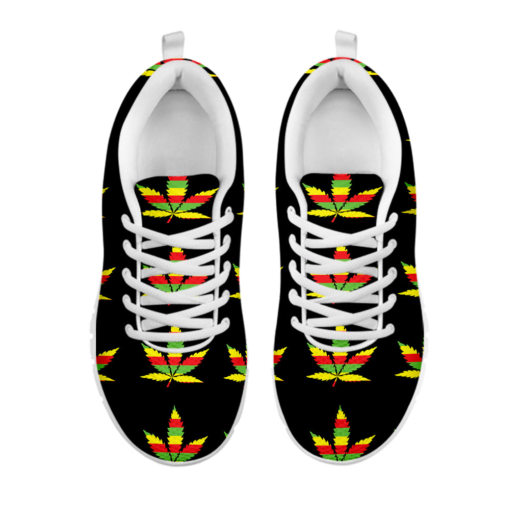 Rasta Flag Pattern Print White Sneakers