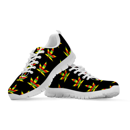 Rasta Flag Pattern Print White Sneakers