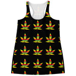 Rasta Flag Pattern Print Women's Racerback Tank Top