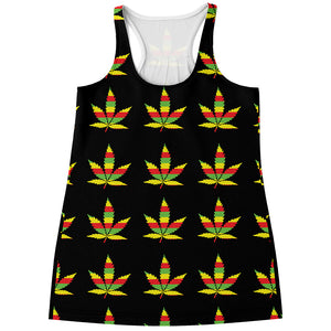 Rasta Flag Pattern Print Women's Racerback Tank Top