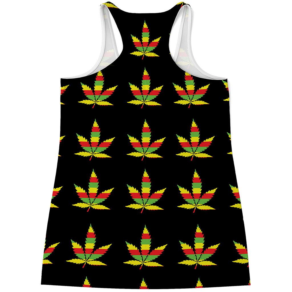 Rasta Flag Pattern Print Women's Racerback Tank Top