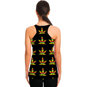 Rasta Flag Pattern Print Women's Racerback Tank Top